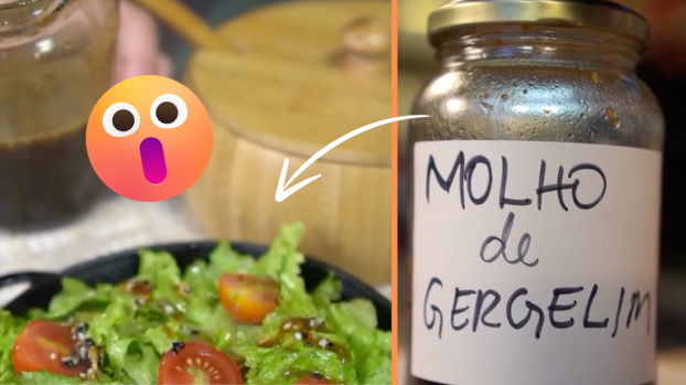 Esse molho de gergelim faz com que a sua salada fique molhada com um toque oriental